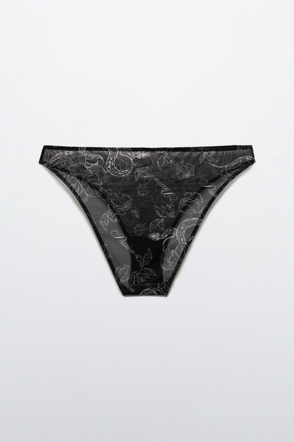 Трусы-слипы из сетки с принтом - цвет черный - 6