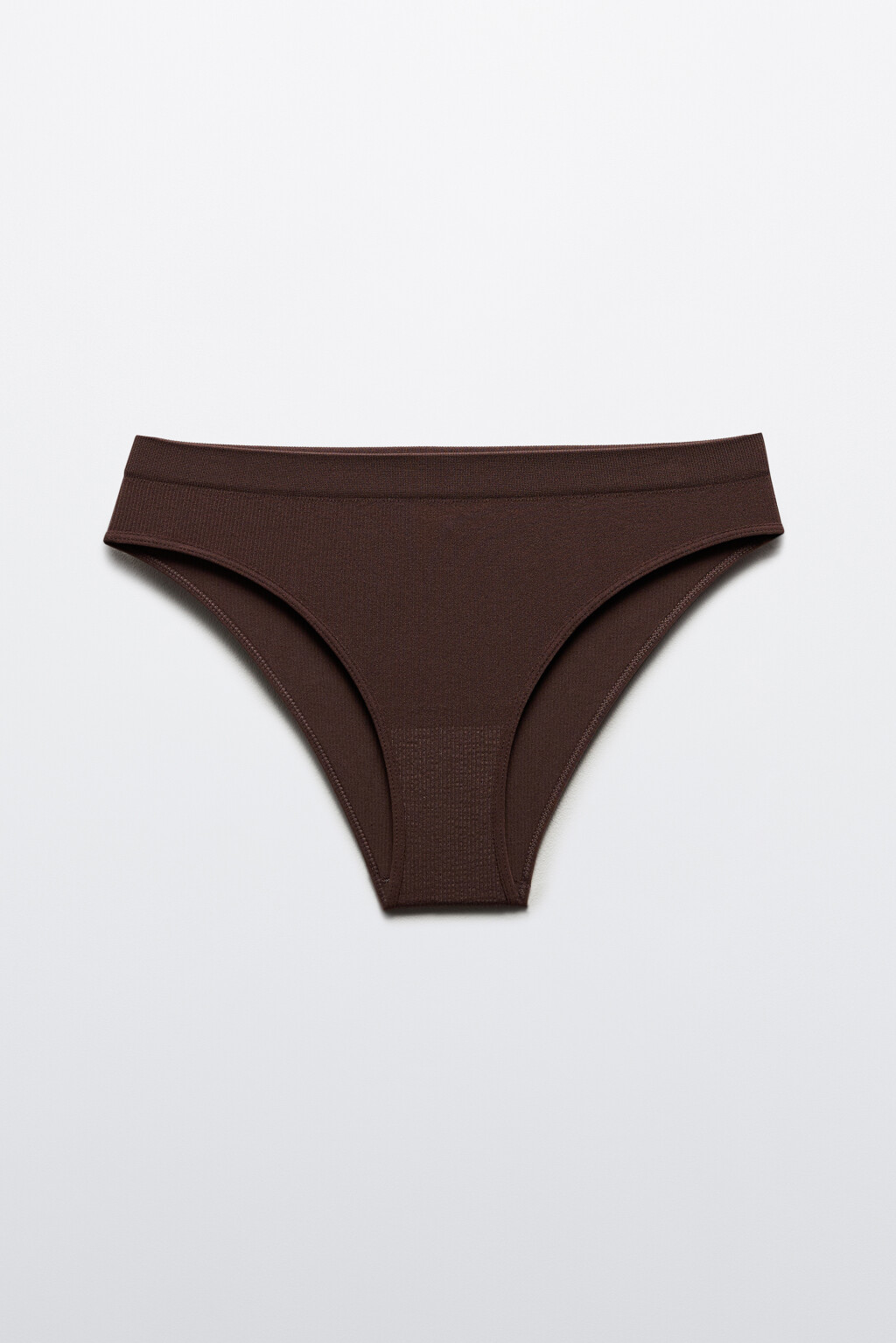 Трусы-слипы бесшовные в рубчик - цвет коричневый - 5