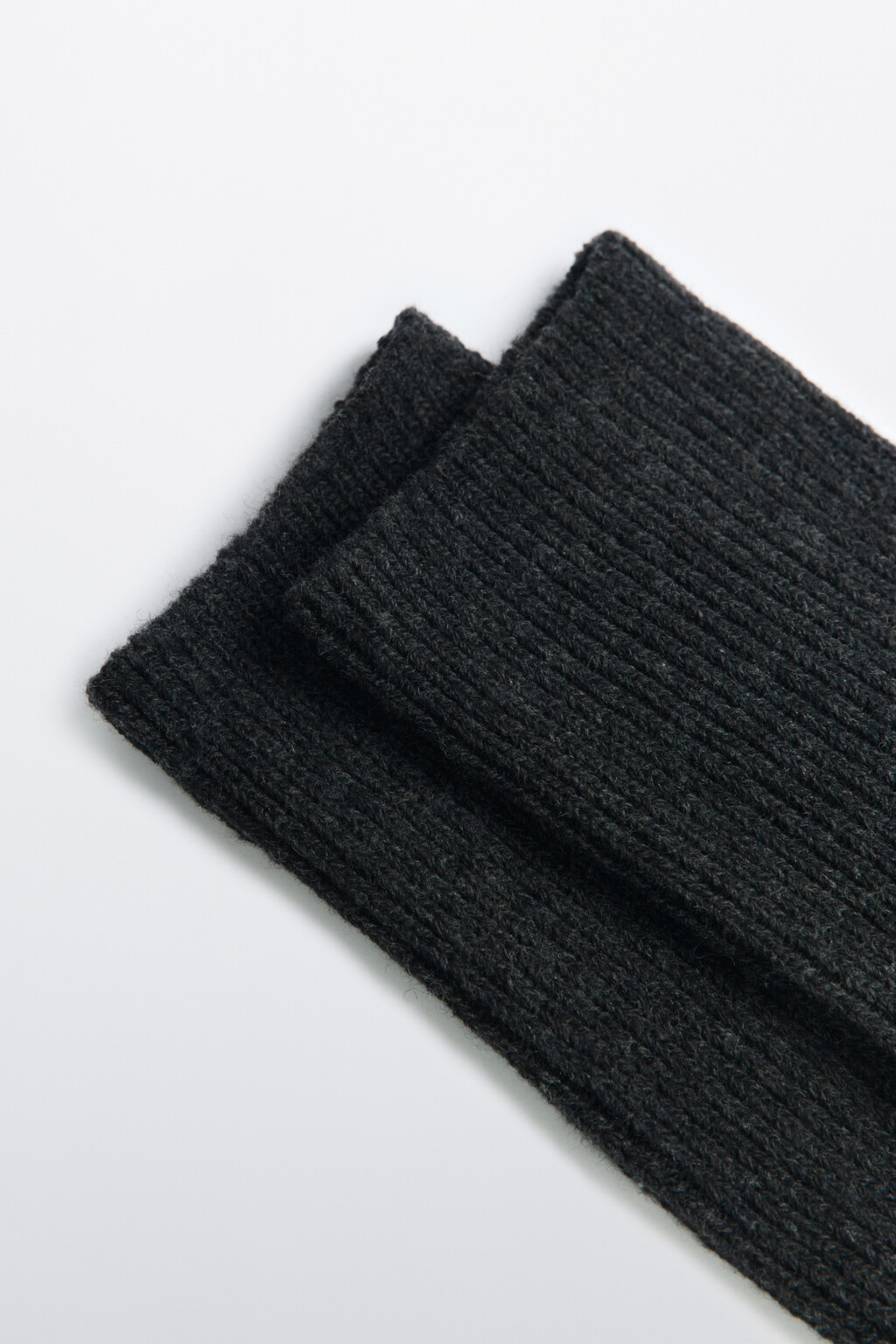 Гольфы высокие вязаные с шерстью и кашемиром - цвет серый - 2