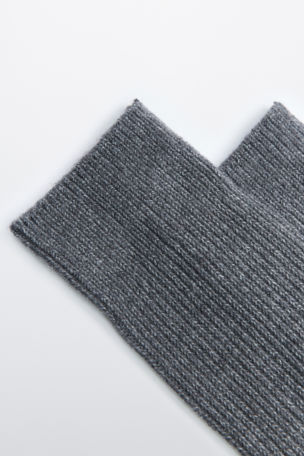 Гольфы высокие вязаные с шерстью - цвет серый - 2
