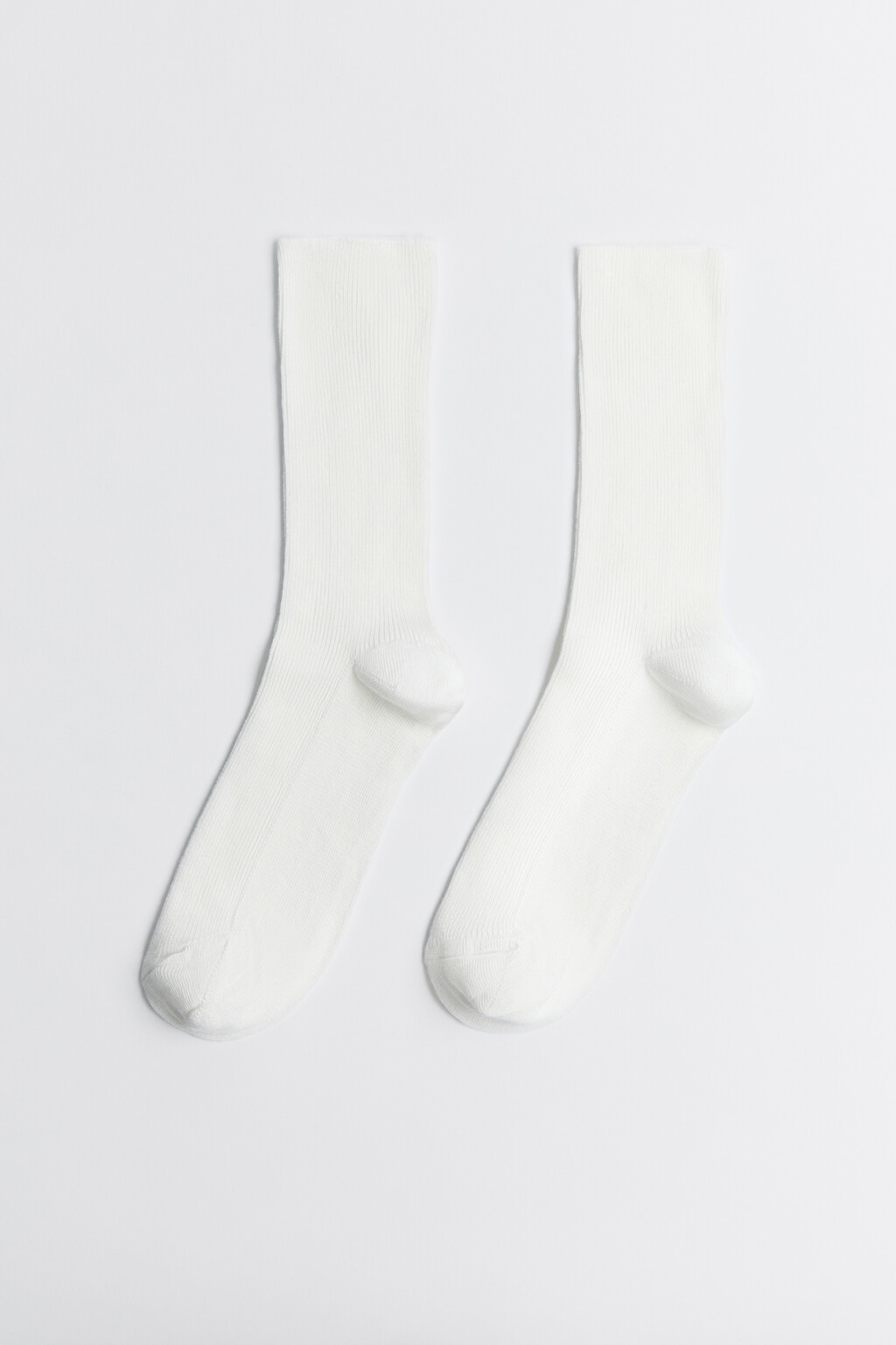 Носки высокие хлопковые однотонные - цвет ванильный - 1