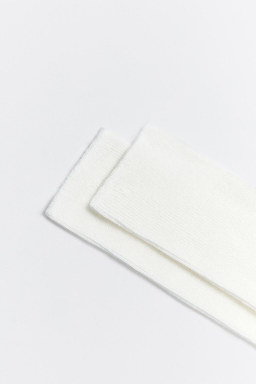 Носки высокие хлопковые однотонные - цвет ванильный - 2