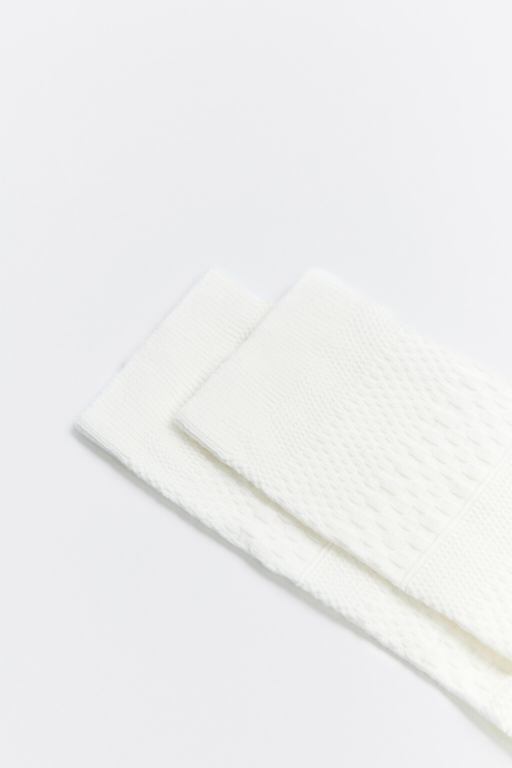 Носки высокие хлопковые с узором - цвет ванильный - 2