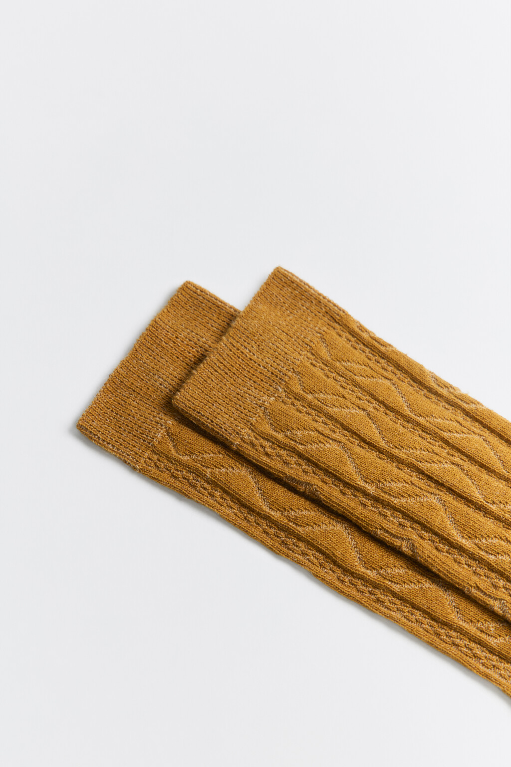 Носки высокие хлопковые с узором - цвет желтый - 2