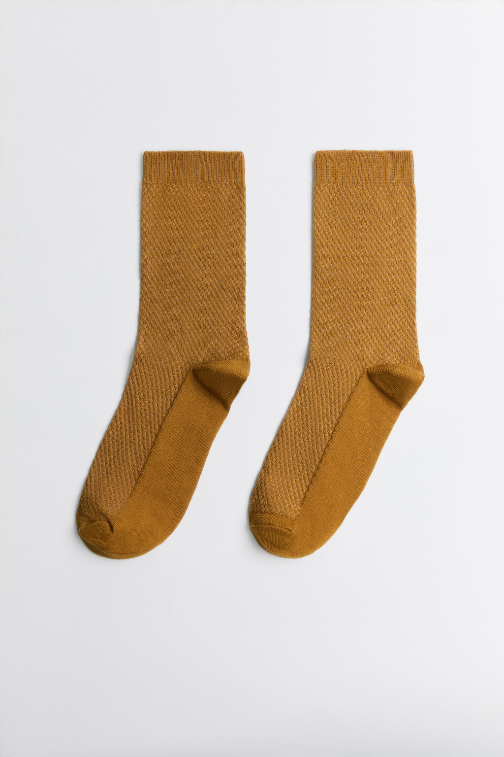 Носки высокие хлопковые с узором - цвет желтый - 1