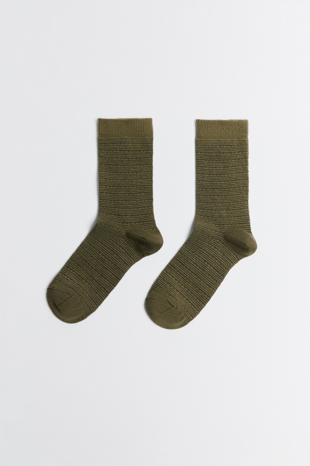 Носки высокие хлопковые с узором - цвет зеленый - 1