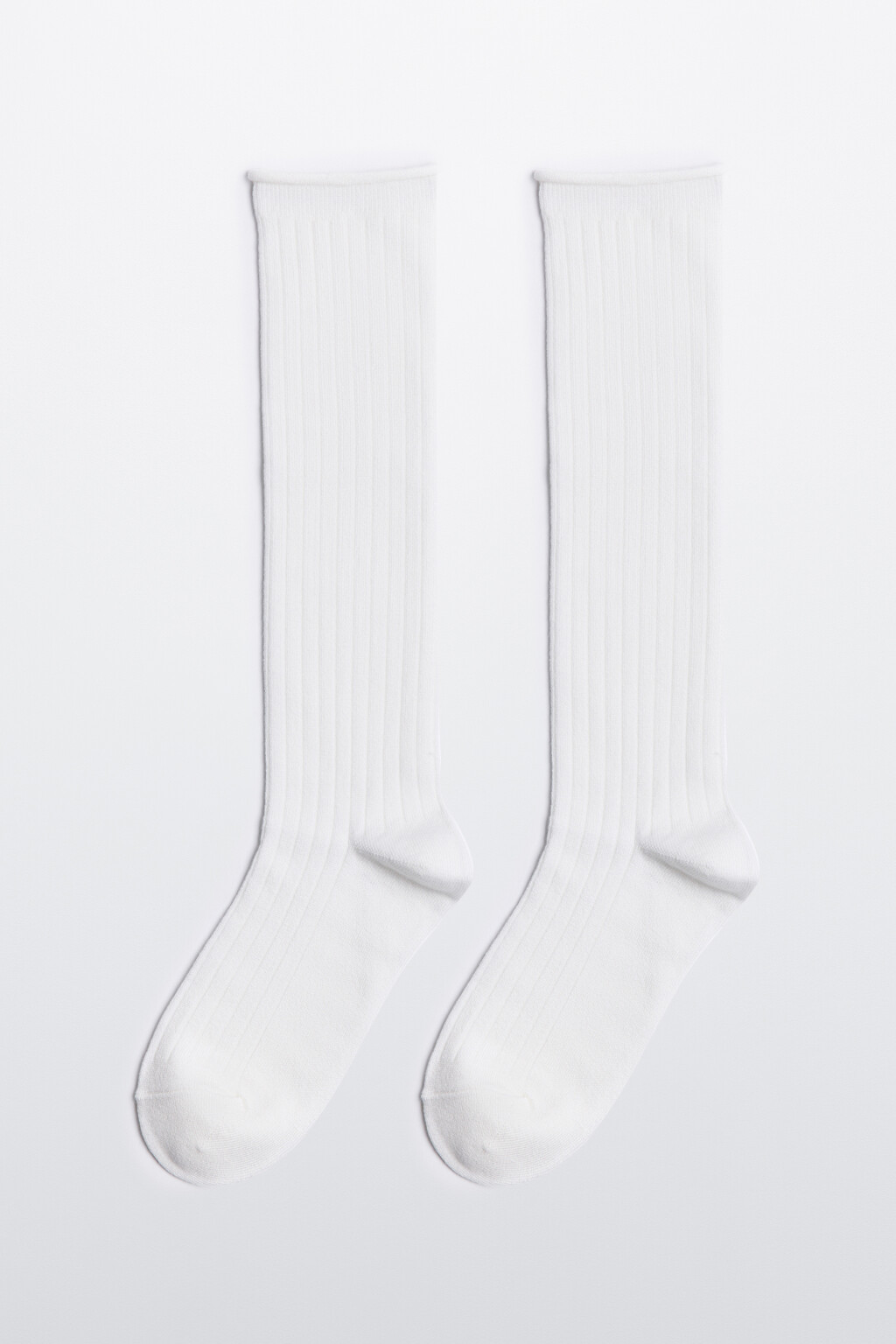 Гольфы до колена теплые с шерстью - цвет ванильный - 1