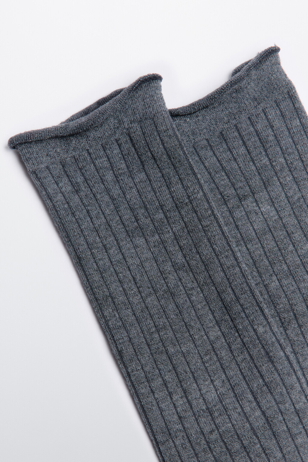 Гольфы до колена теплые с шерстью - цвет серый - 2