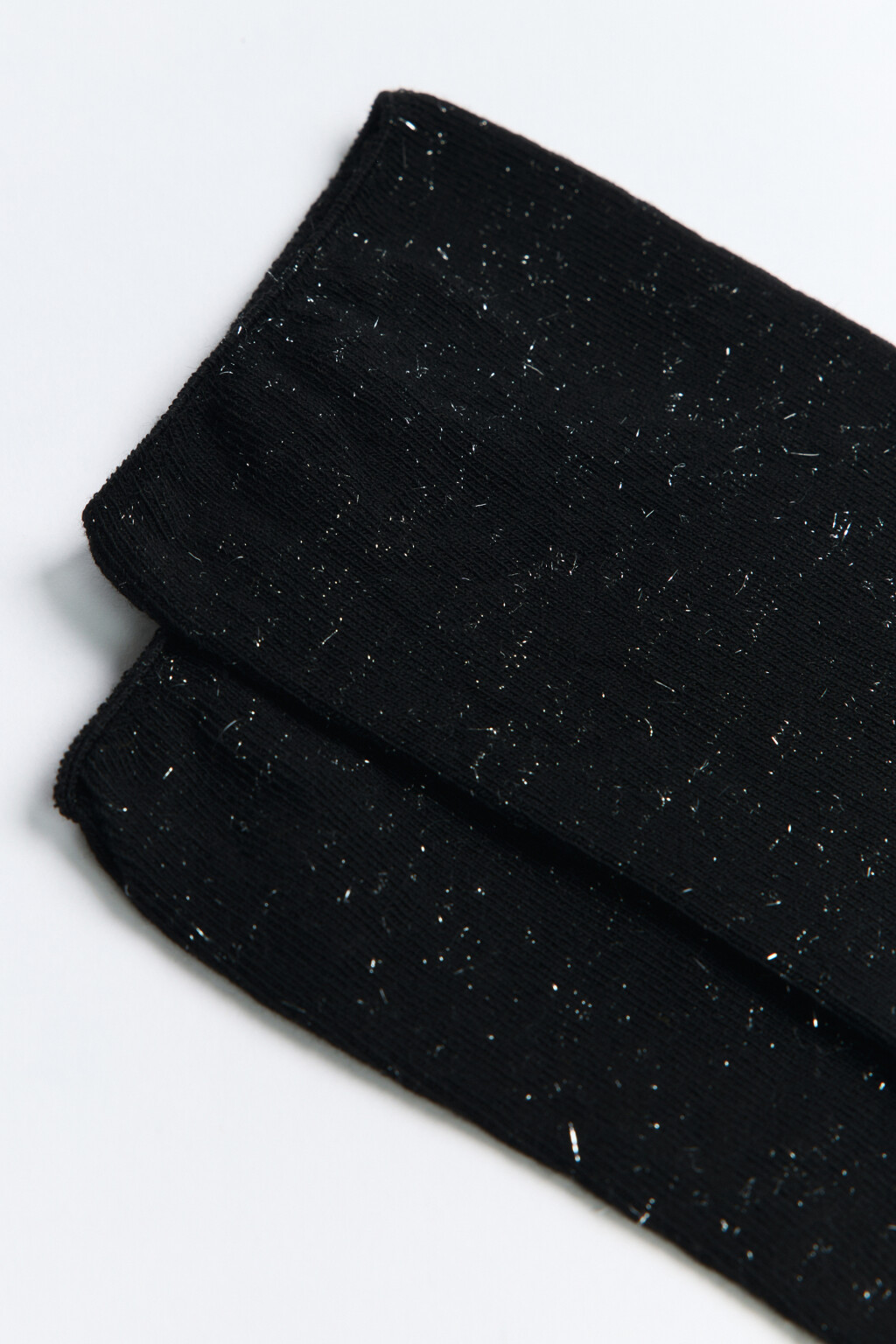 Носки короткие хлопковые с люрексом - цвет черный - 2