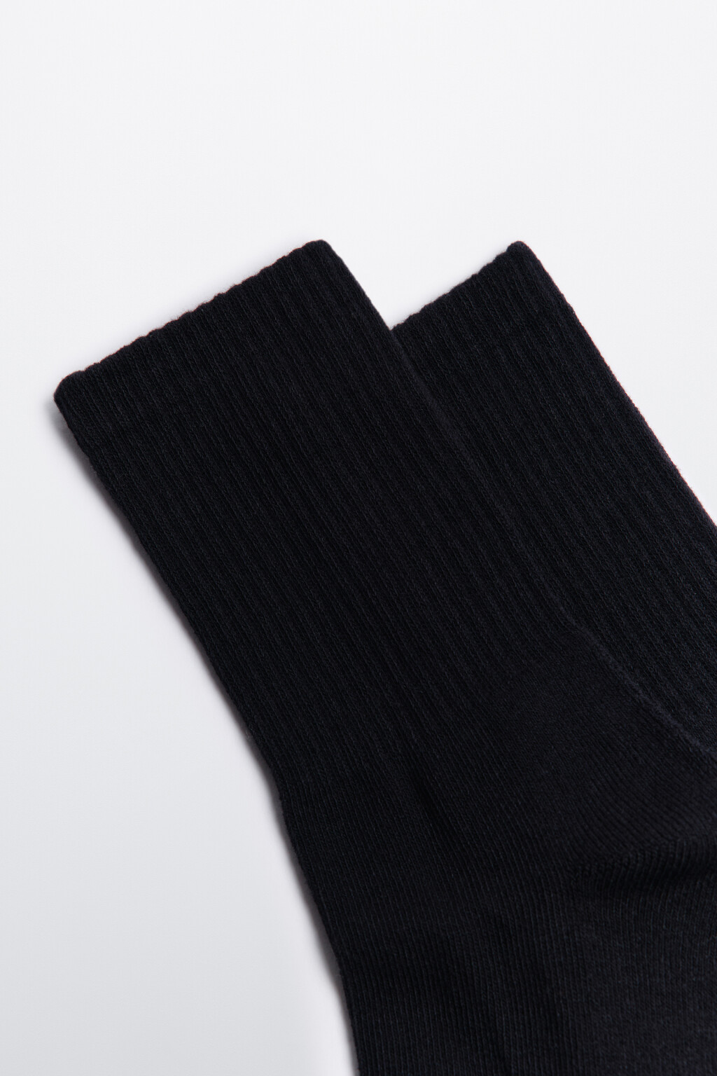 Носки высокие базовые в рубчик - цвет черный - 2