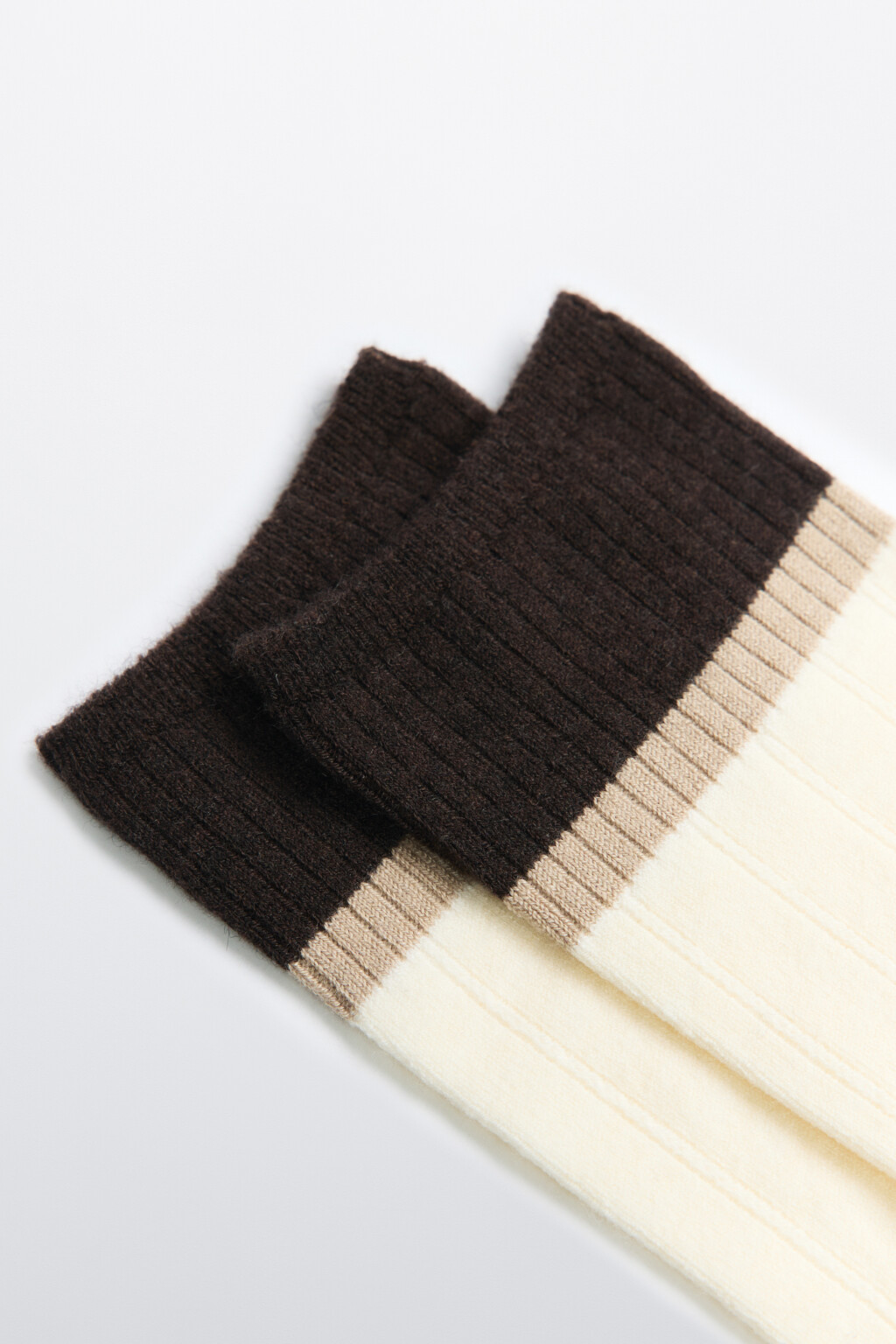 Носки теплые с шерстью мериноса - цвет ванильный - 2