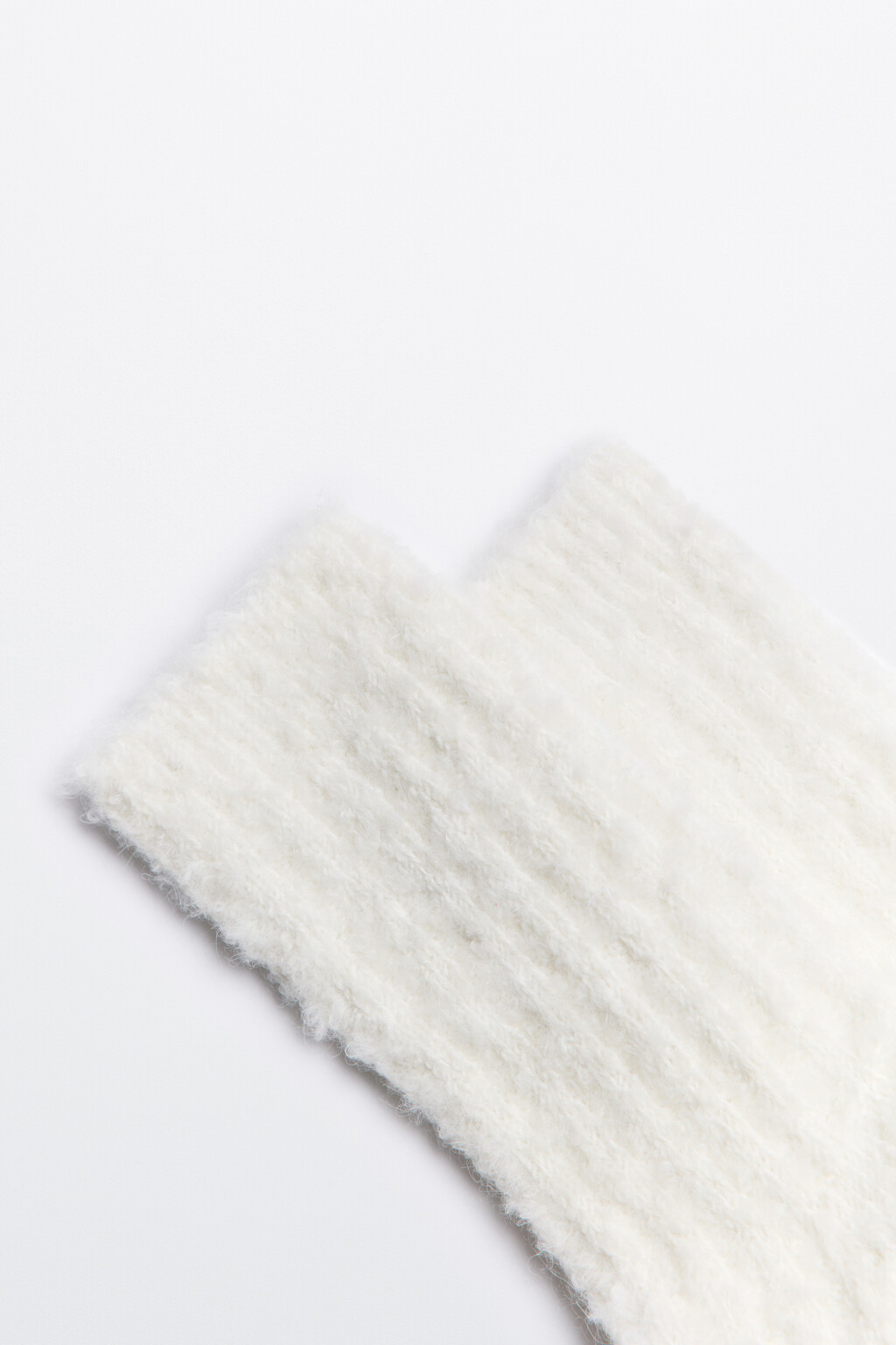 Носки высокие теплые с шерстью - цвет ванильный - 2