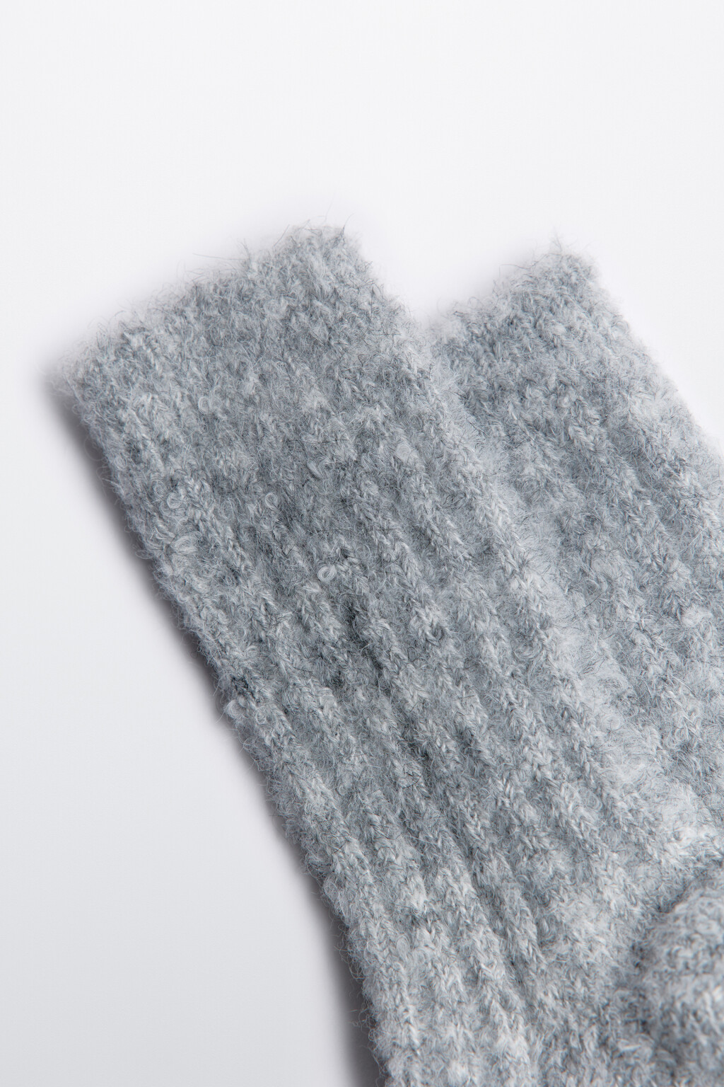 Носки высокие теплые с шерстью - цвет серый - 2