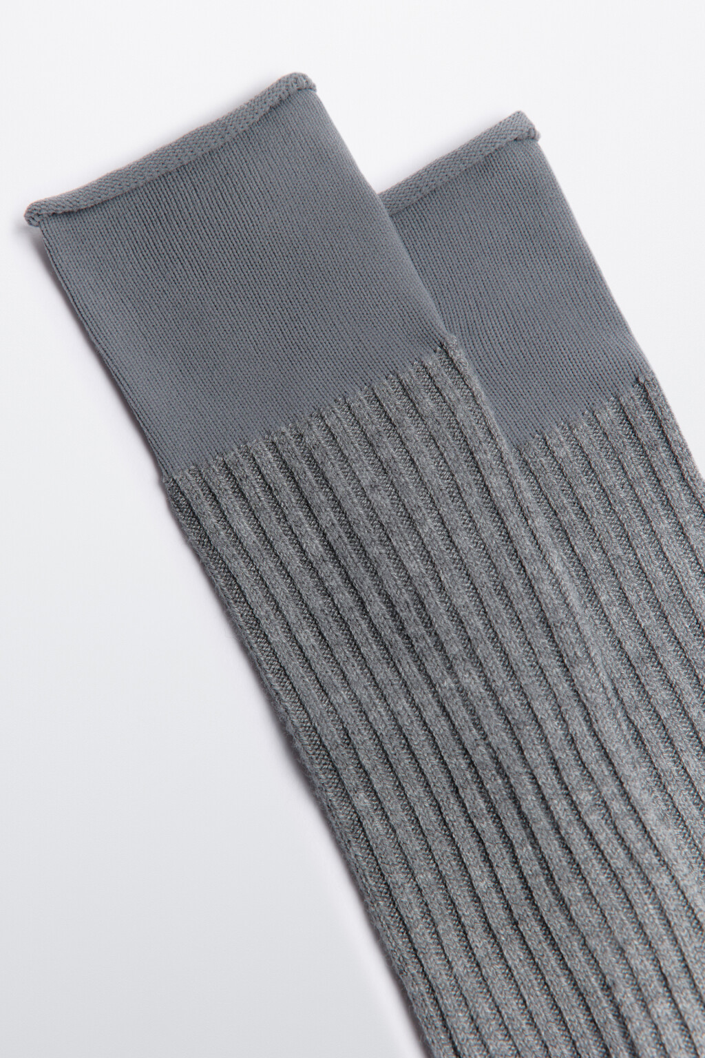 Гольфы с шерстью и имитацией второго слоя - цвет серый - 2