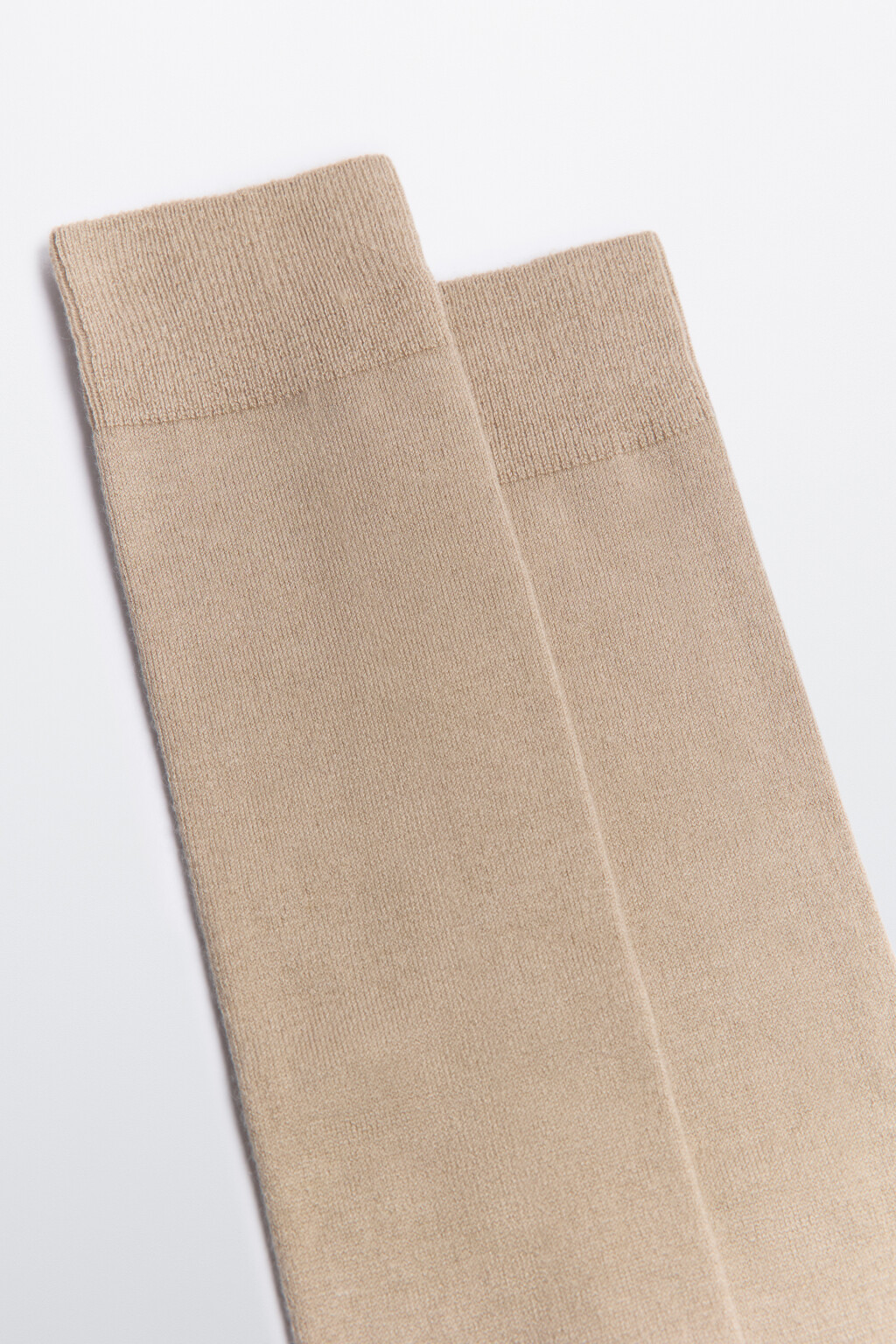 Гольфы теплые с шерстью мериноса - цвет бежевый - 2