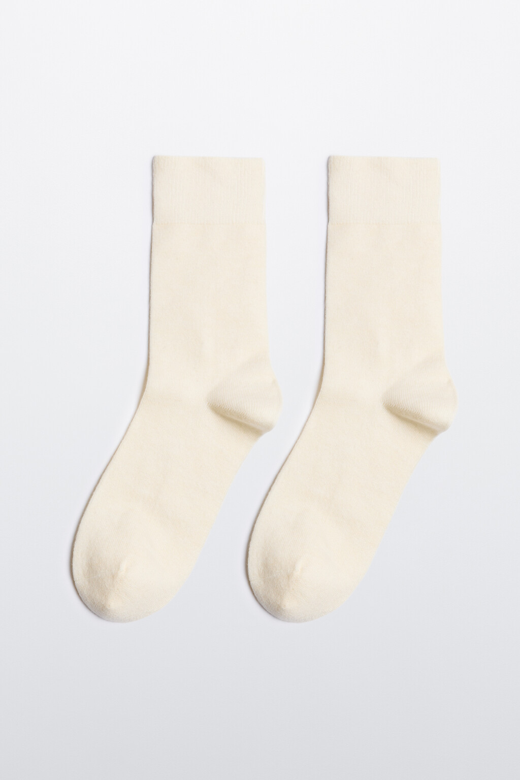 Носки теплые с шерстью мериноса - цвет ванильный - 1