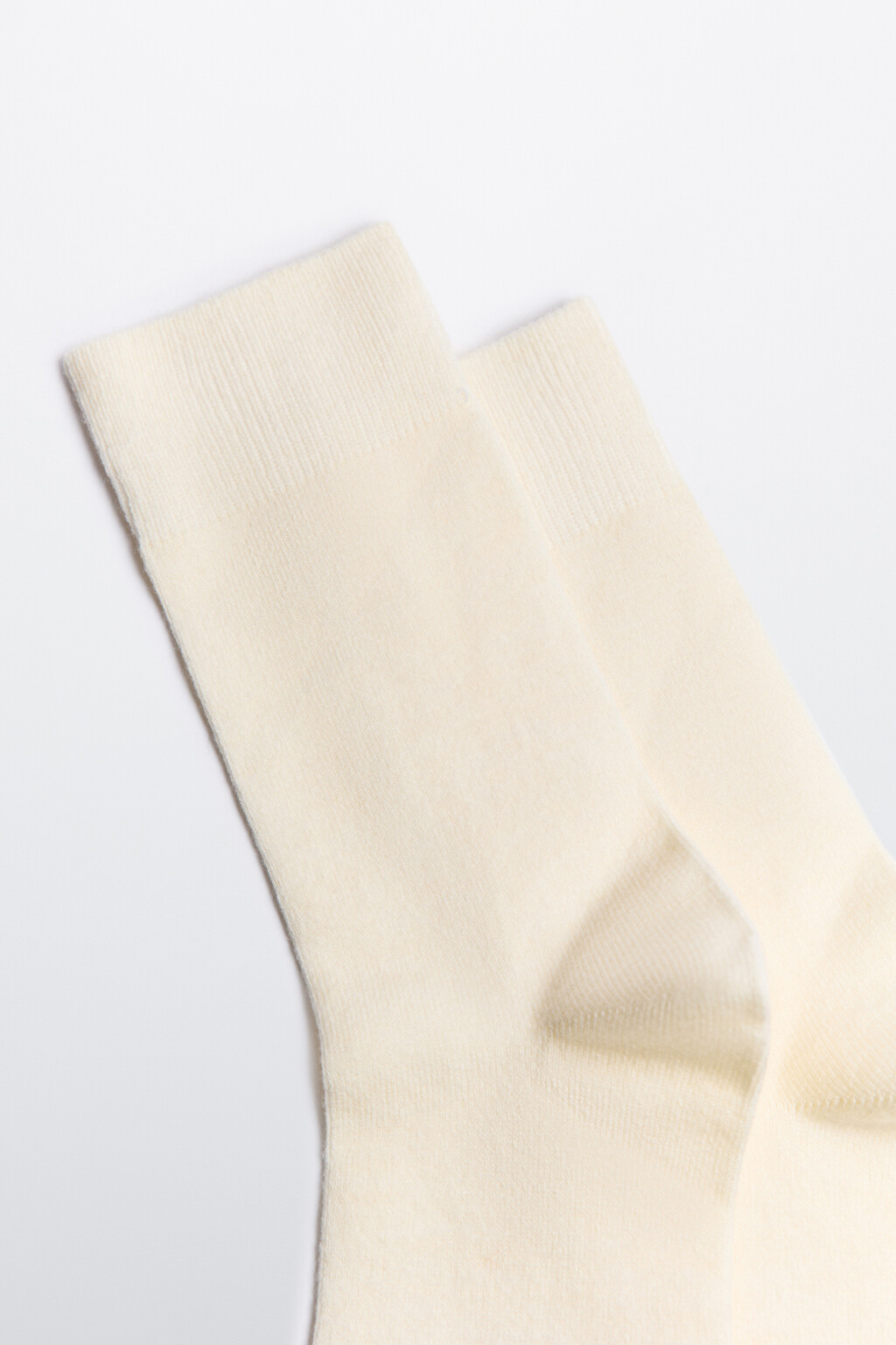 Носки теплые с шерстью мериноса - цвет ванильный - 2