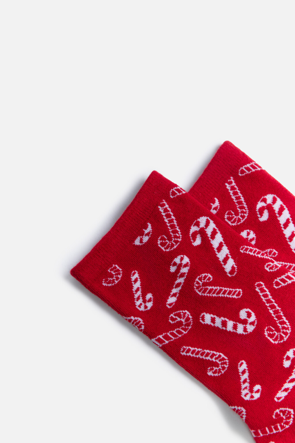Носки высокие с рождественским принтом - цвет красный - 2