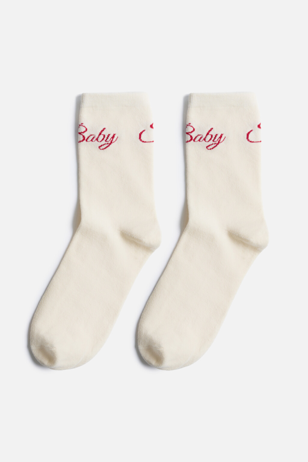 Носки высокие с рождественским принтом - цвет ванильный - 1