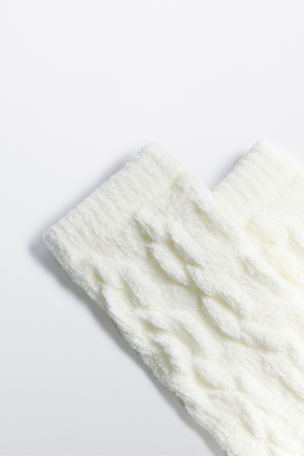 Носки теплые махровые с узором - цвет ванильный - 2