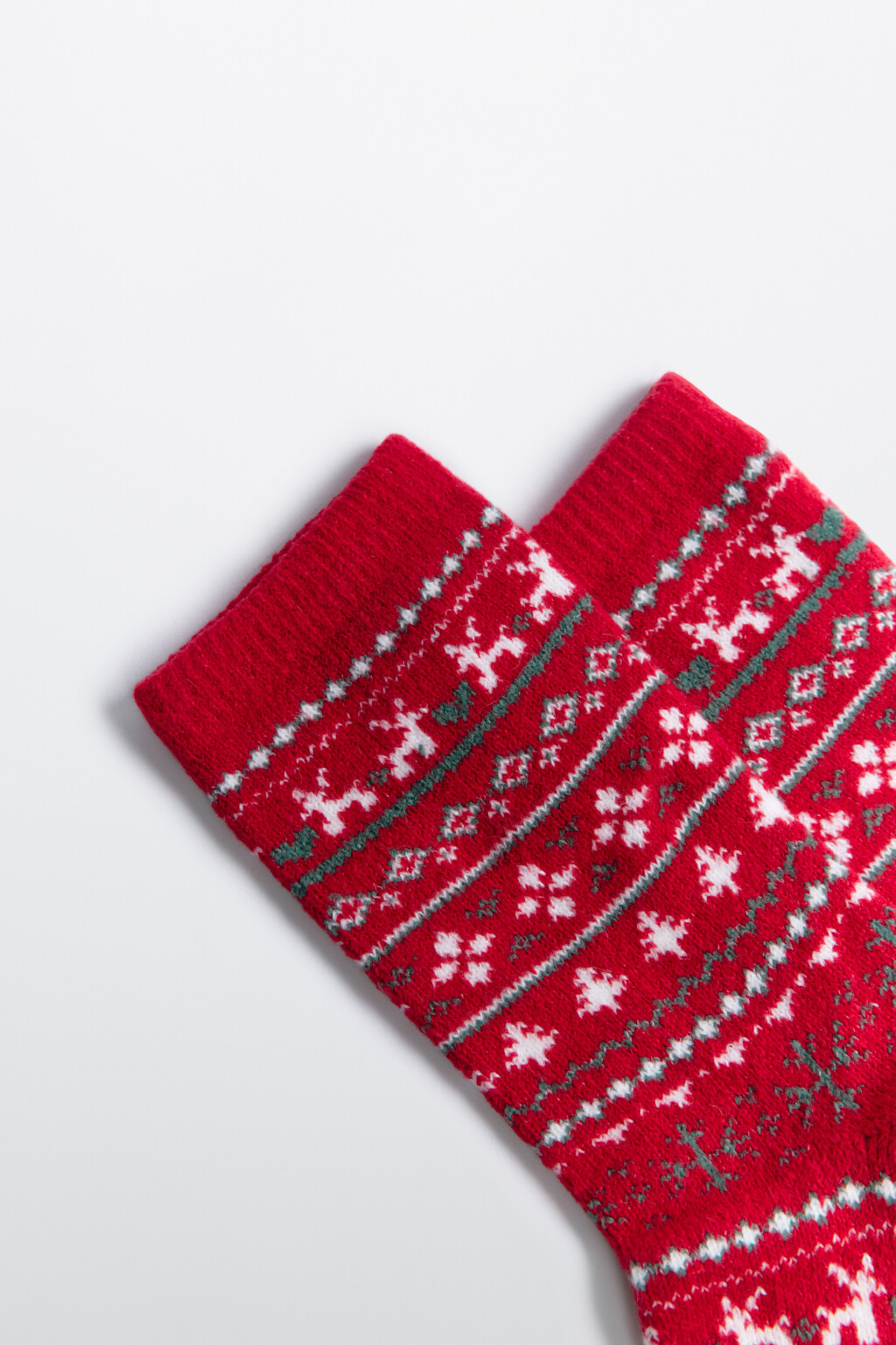 Носки теплые с рождественским принтом - цвет красный - 2