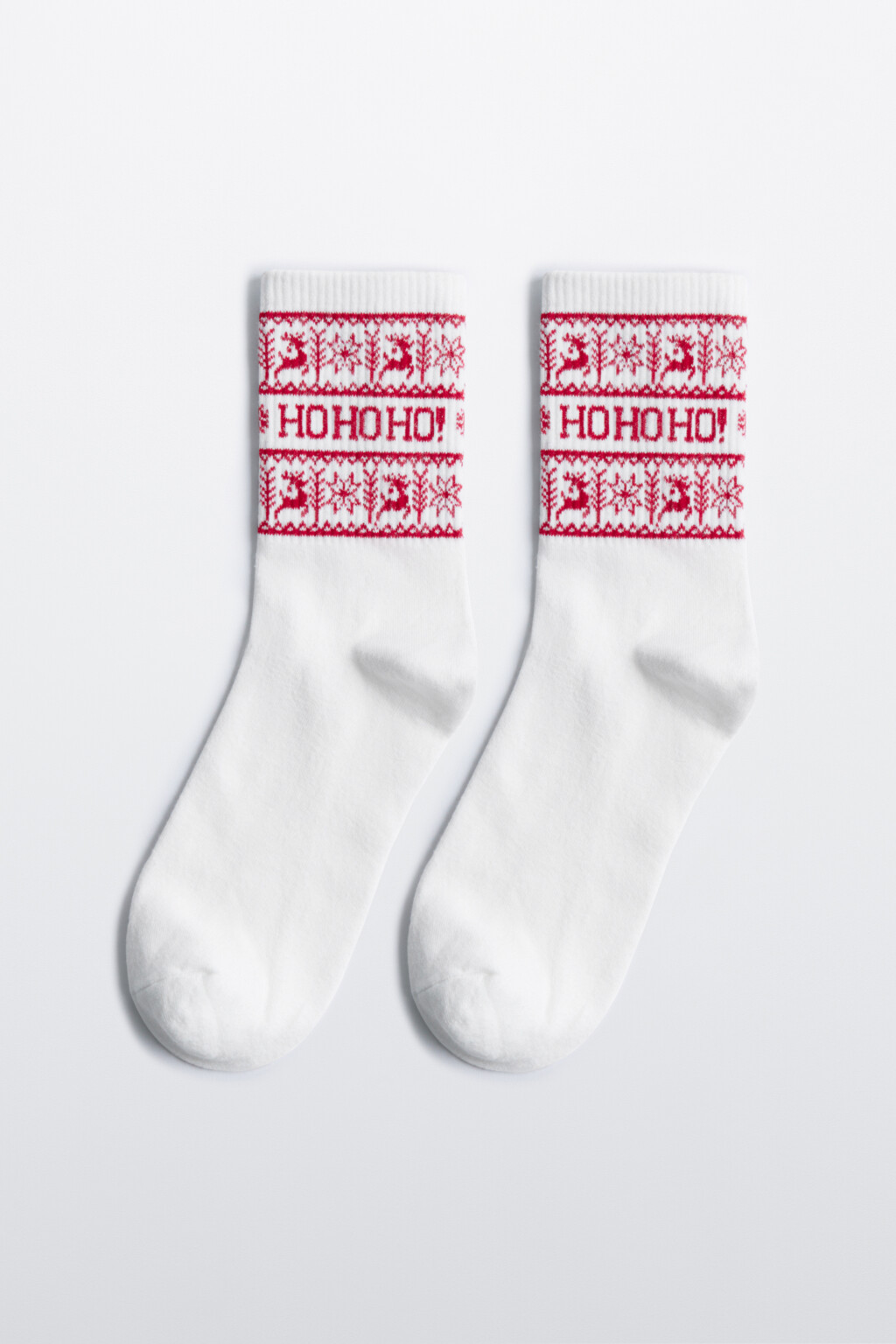 Носки высокие с рождественским принтом - цвет красный - 1