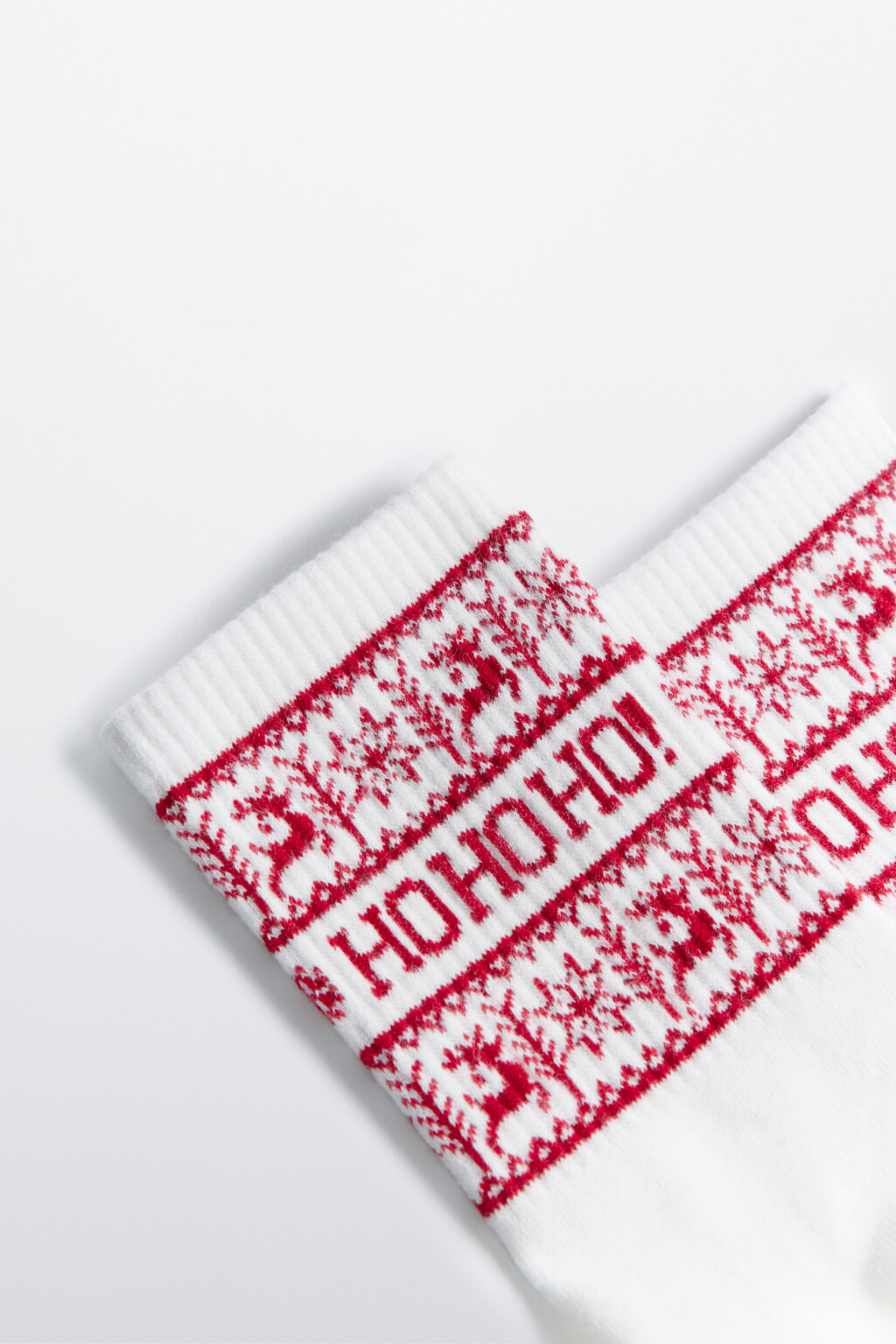 Носки высокие с рождественским принтом - цвет красный - 2