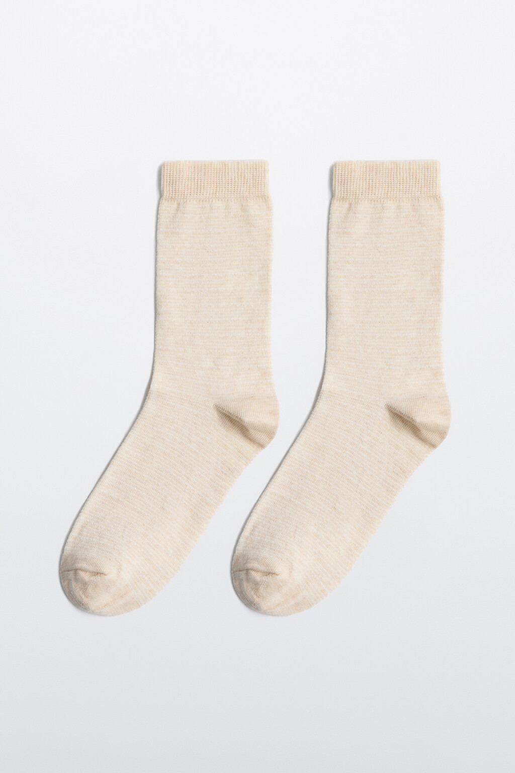 Носки высокие хлопковые базовые - цвет бежевый - 1