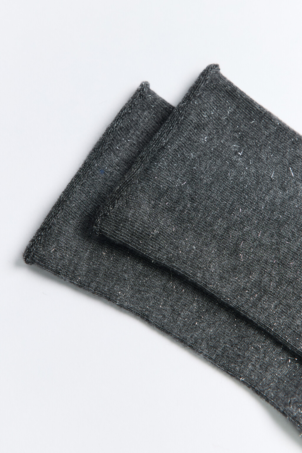 Носки короткие хлопковые с люрексом - цвет серый - 2