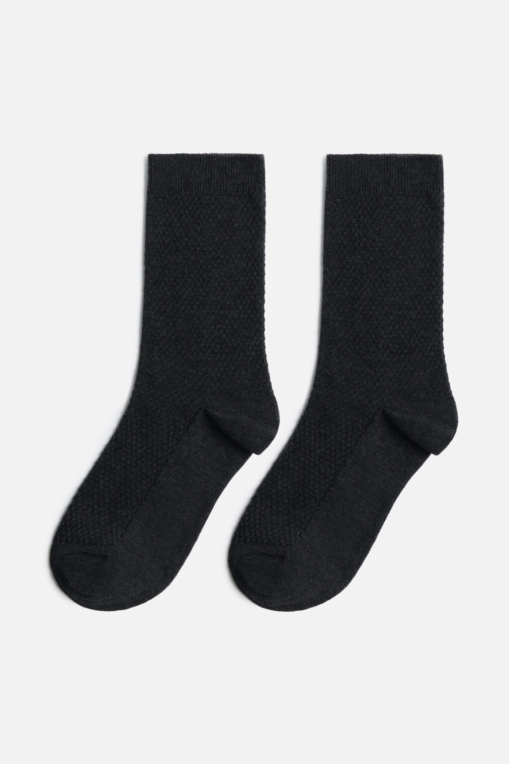 Носки высокие хлопковые с узором - цвет серый - 1