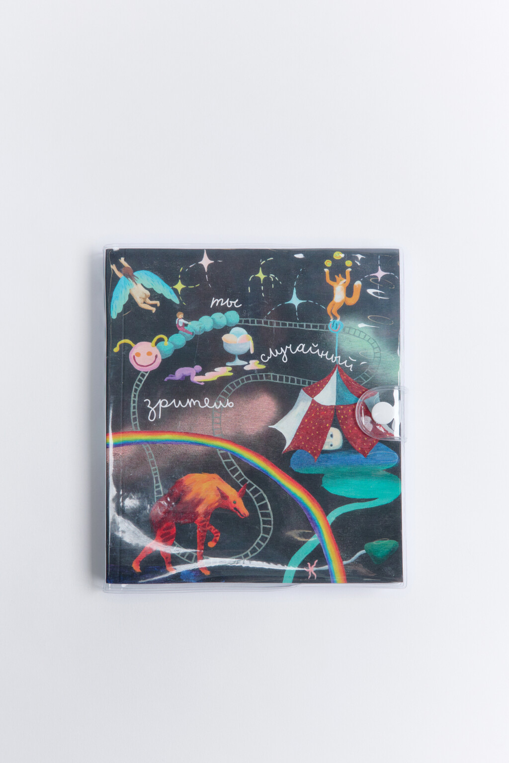 Блокнот с принтом и застежкой-кнопкой - цвет черный - 1