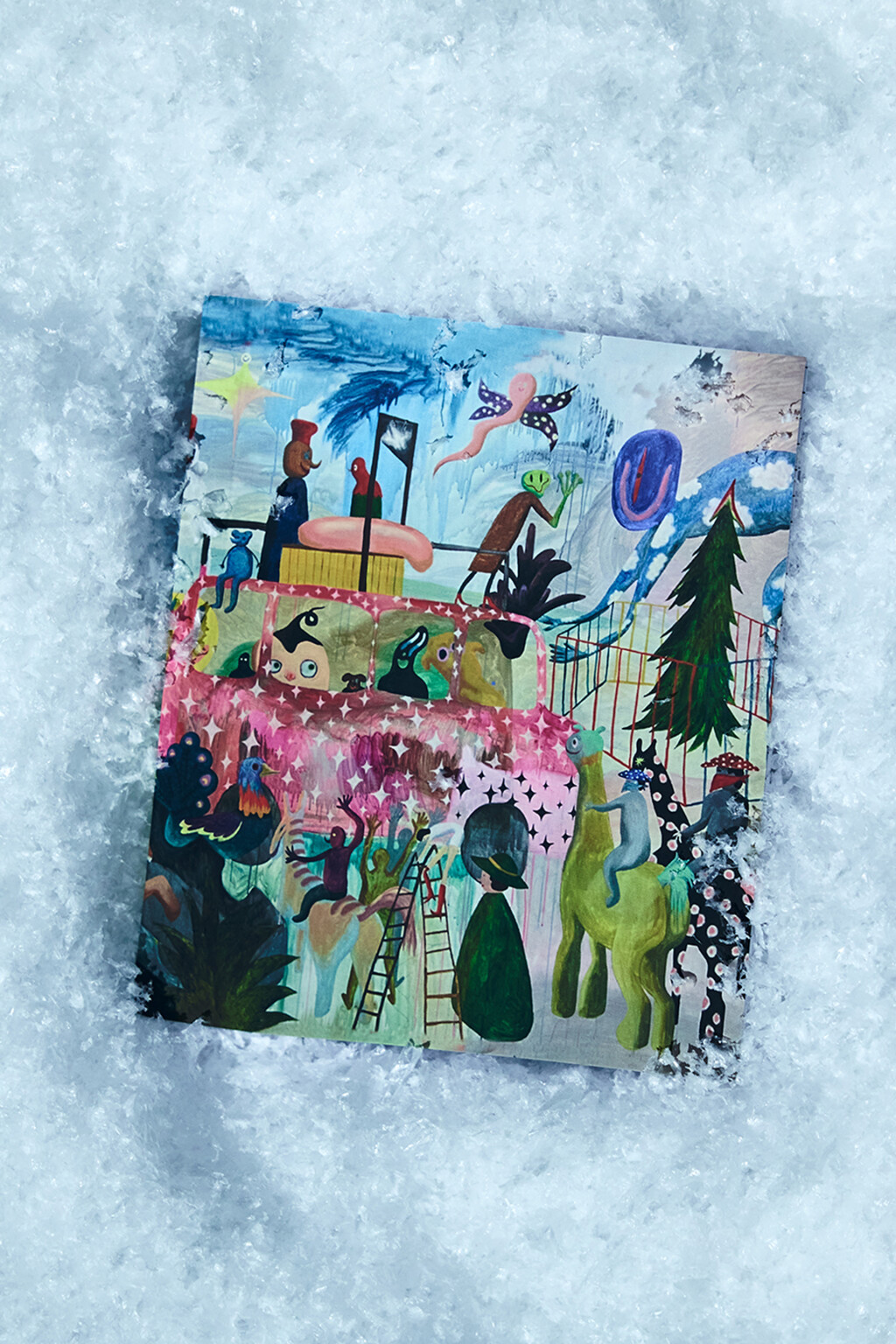 Блокнот с принтом и застежкой-кнопкой - цвет белый - 3