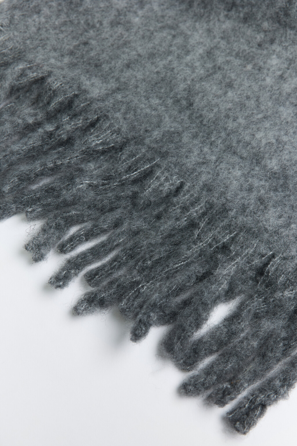 Шарф теплый вязаный с шерстью - цвет серый - 4