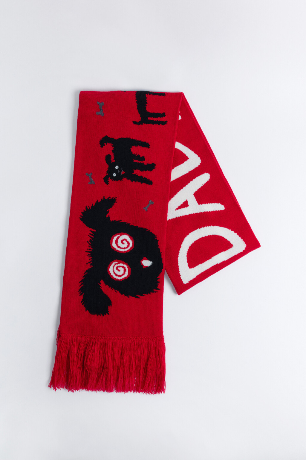 Шарф с бахромой и принтом с надписями - цвет мультиколор - 3