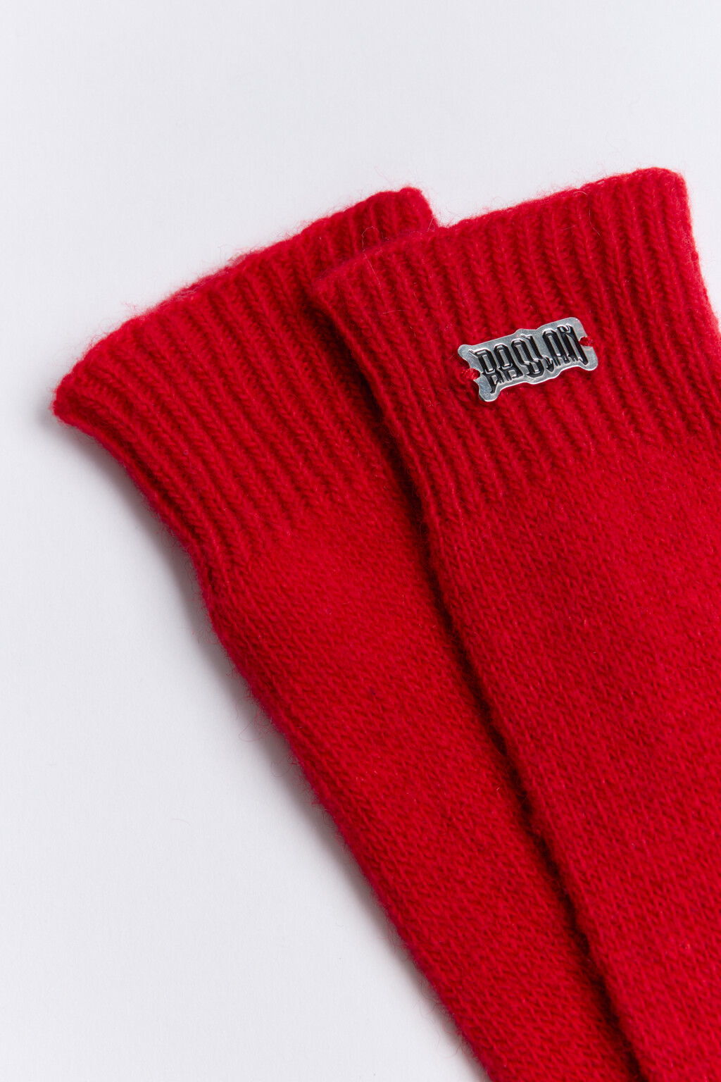 Перчатки длинные вязаные с шерстью - цвет красный - 2