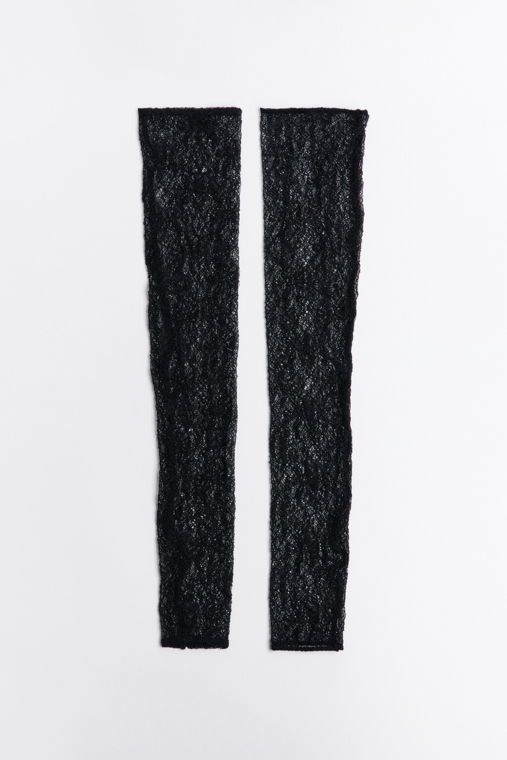 Митенки из эластичного кружева - цвет черный - 1