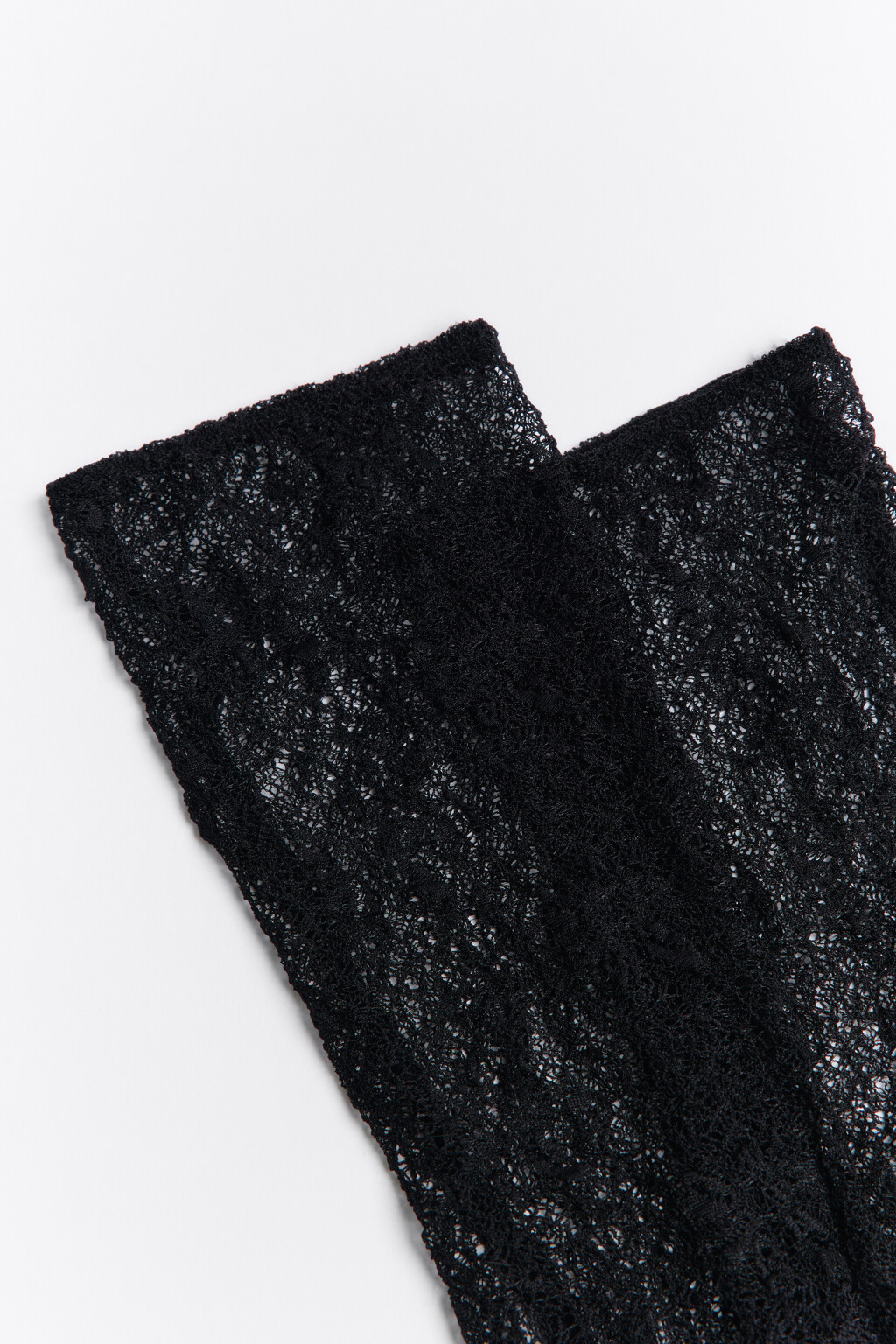 Митенки из эластичного кружева - цвет черный - 2