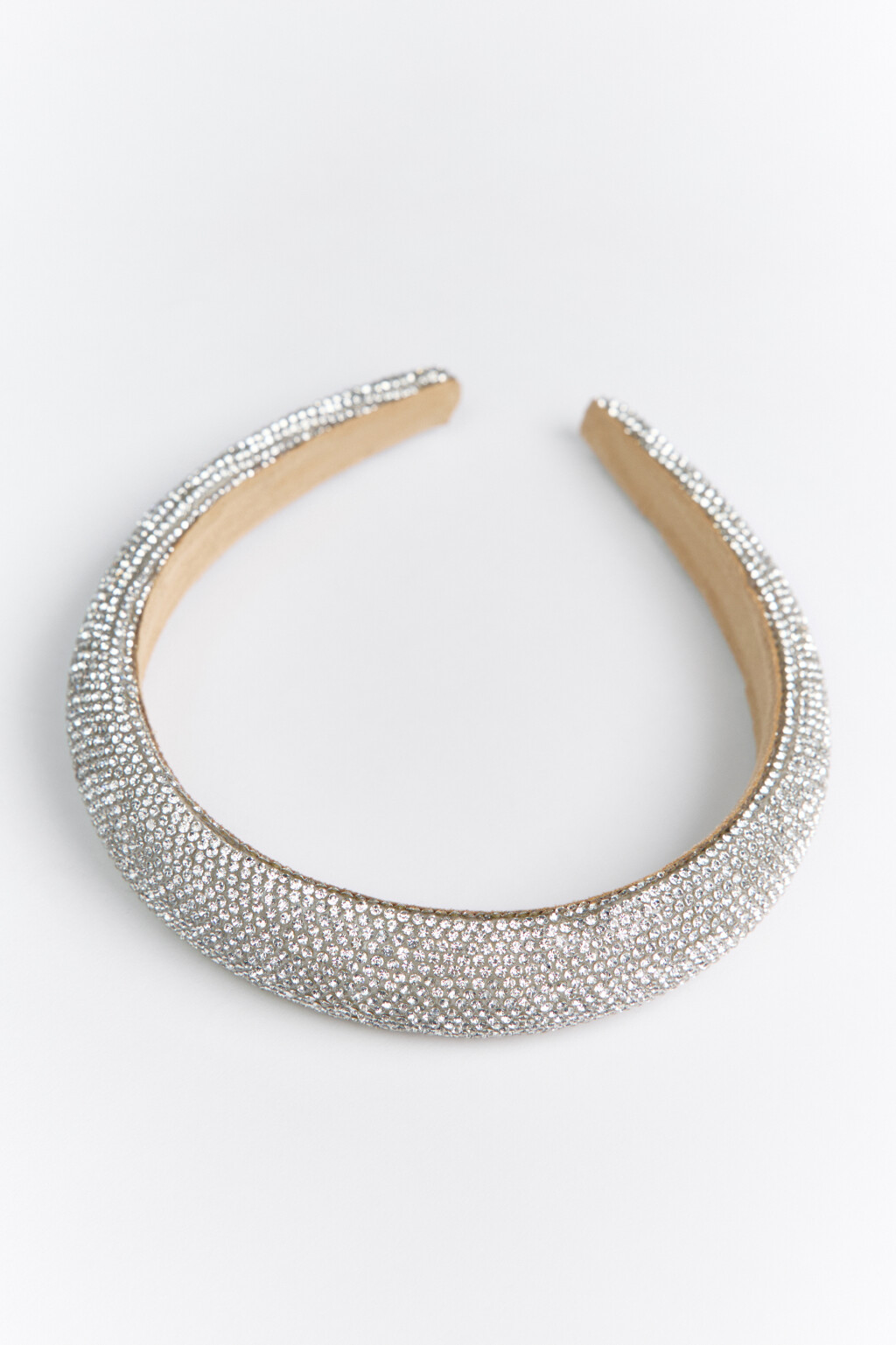 Ободок широкий со стразами - цвет серый - 2