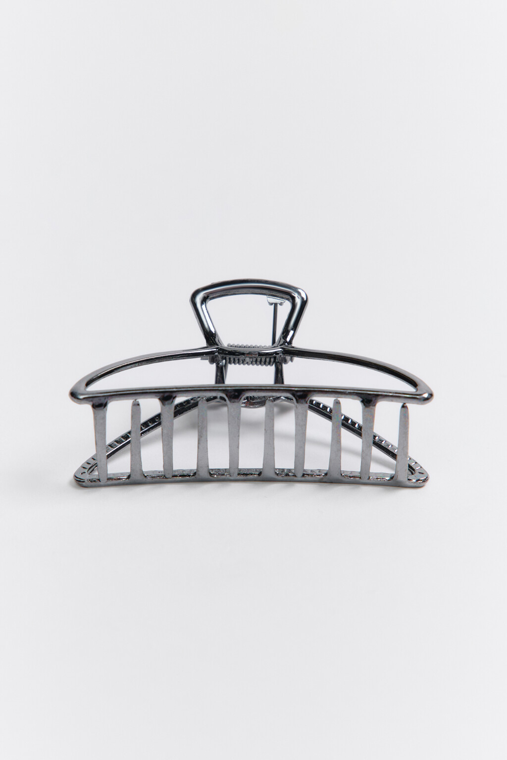 Заколка-краб для волос металлическая - цвет черный - 1