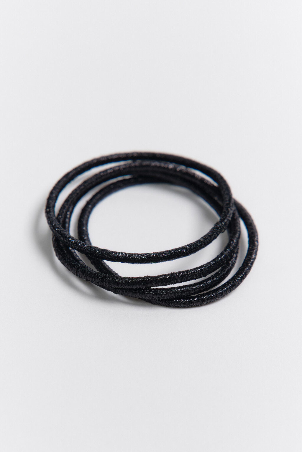 Набор резинок для волос с люрексом (4 штуки) - цвет черный - 2