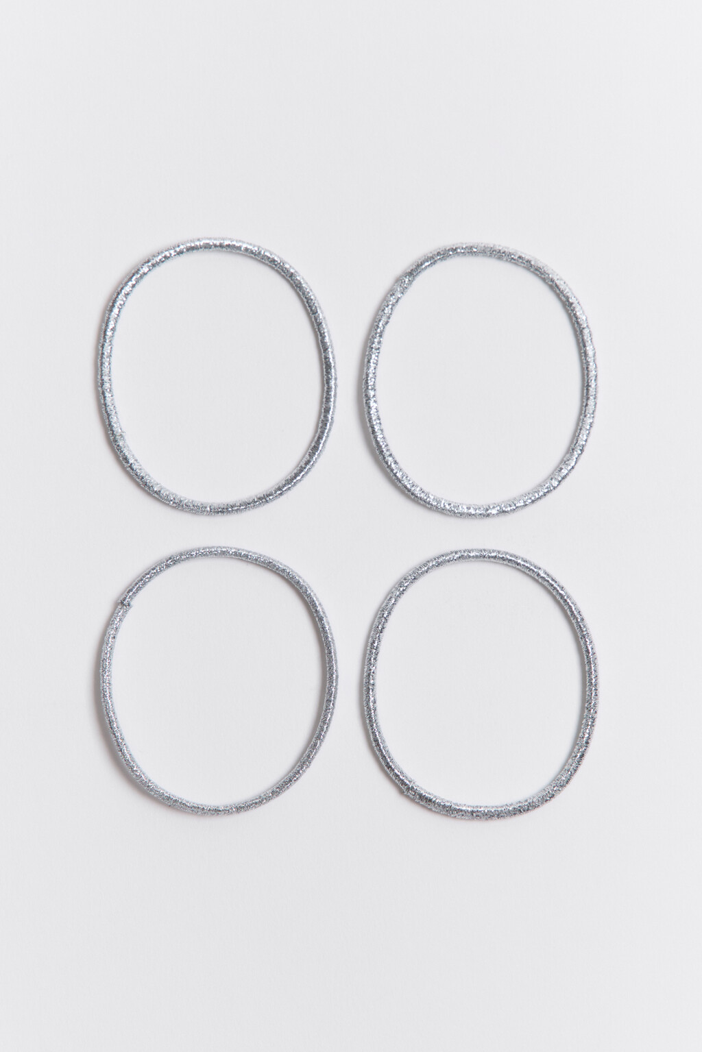 Набор резинок для волос с люрексом (4 штуки) - цвет серый - 1