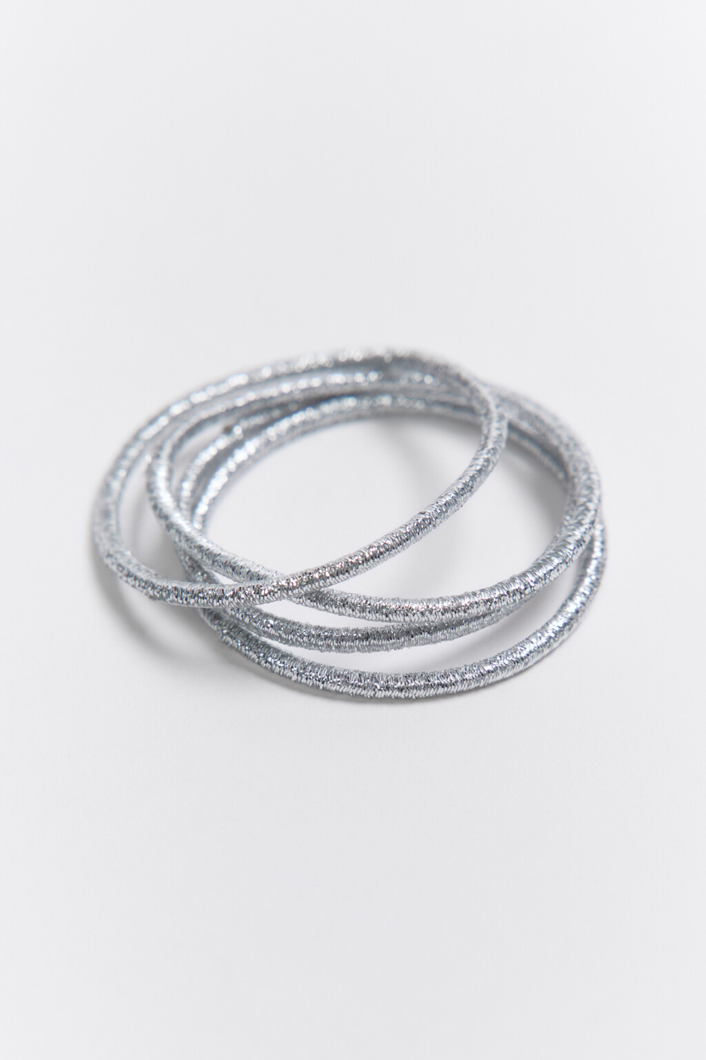 Набор резинок для волос с люрексом (4 штуки) - цвет серый - 2