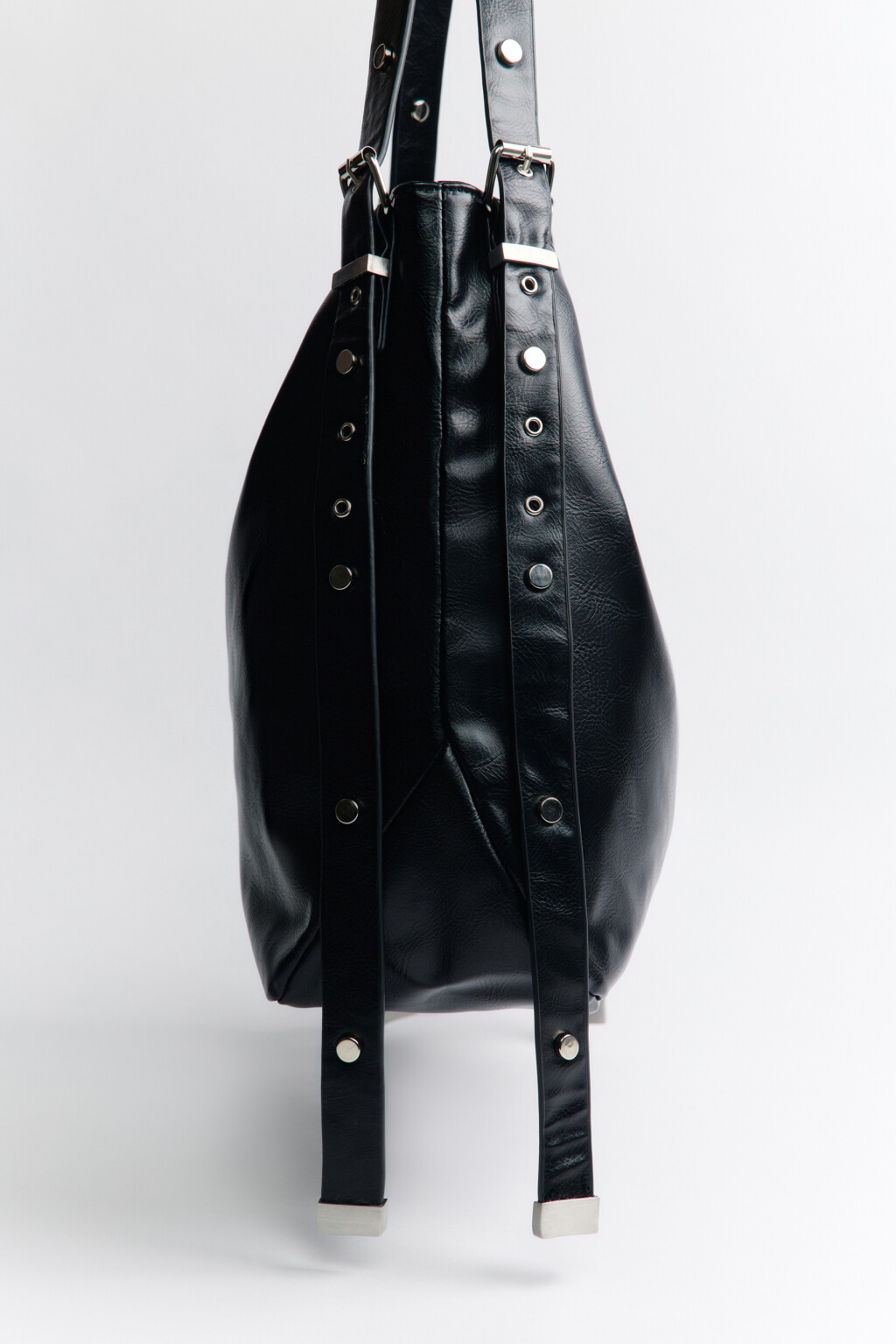 Сумка-тоут с металлическими заклепками - цвет черный - 3