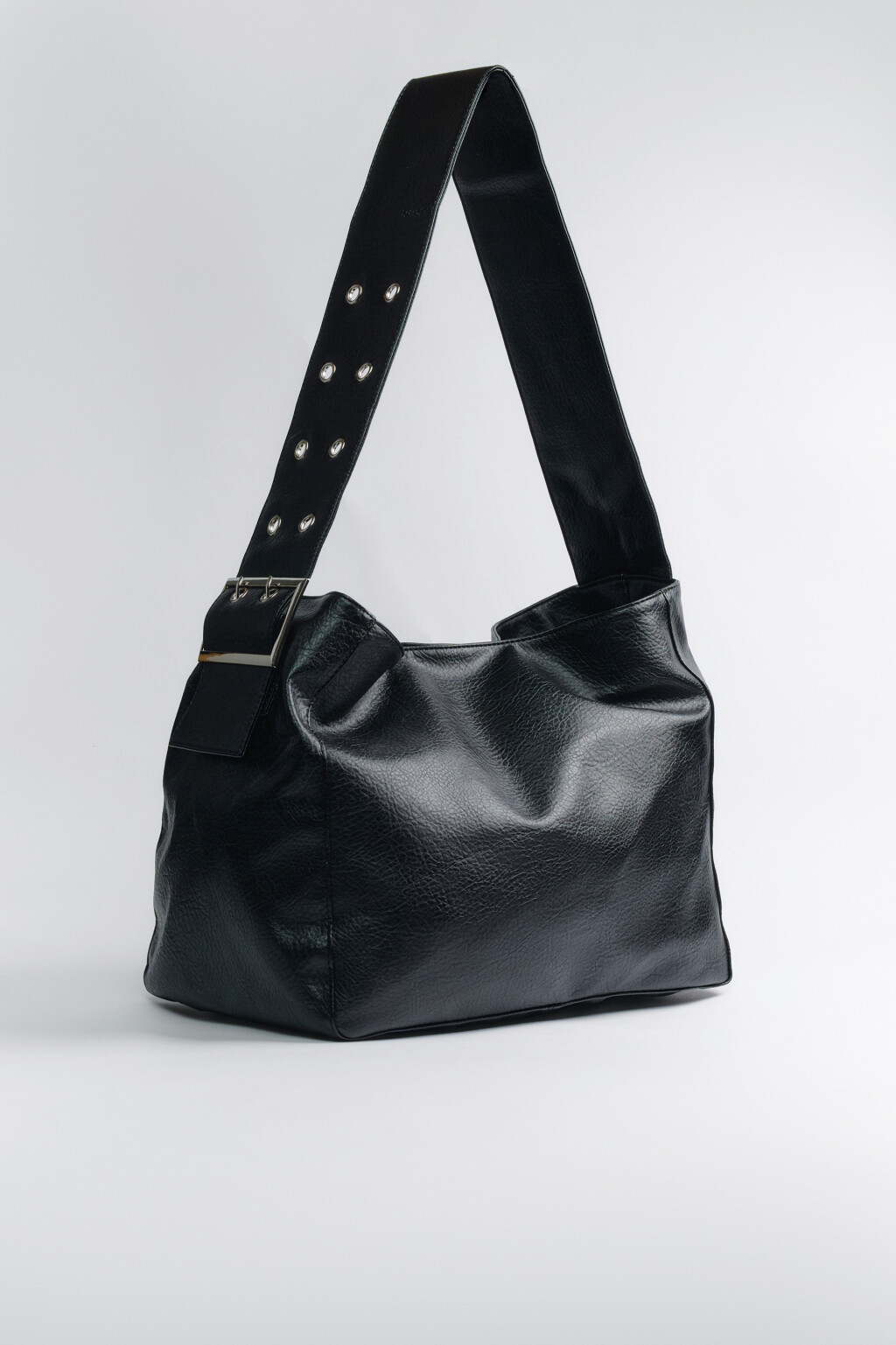 Сумка-тоут с широким ремнем на плечо - цвет черный - 3