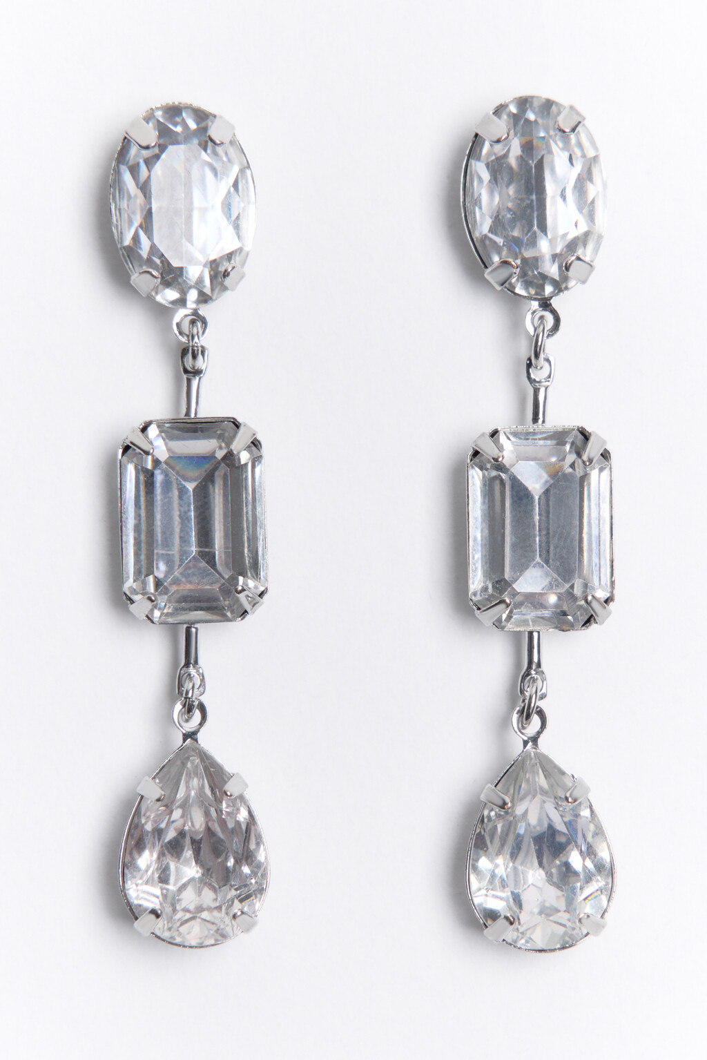 Серьги длинные с кристаллами - цвет серый - 3