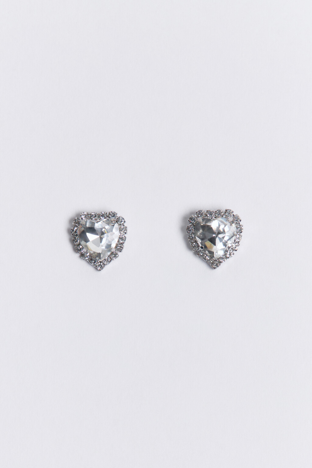 Серьги-гвоздики с кристаллом и стразами - цвет серый - 1