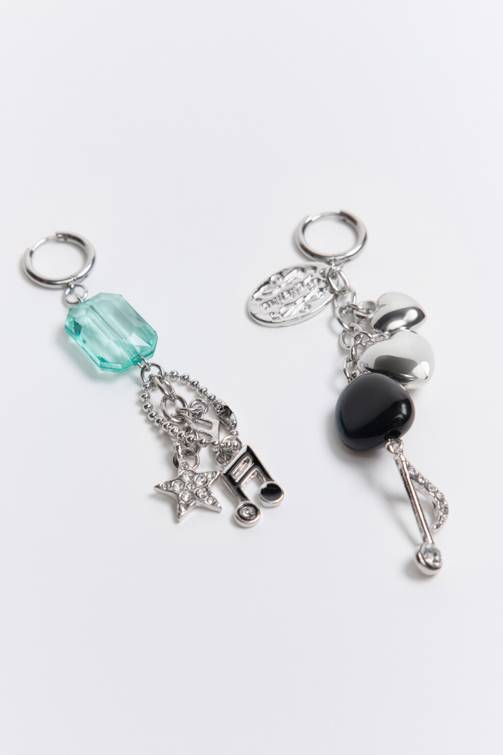 Серьги длинные с подвесками - цвет серый - 2