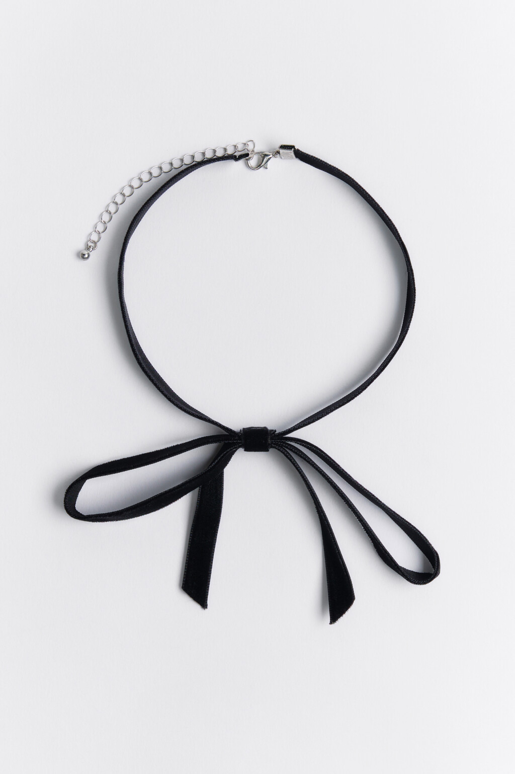 Колье-чокер текстильное с бантом - цвет черный - 1