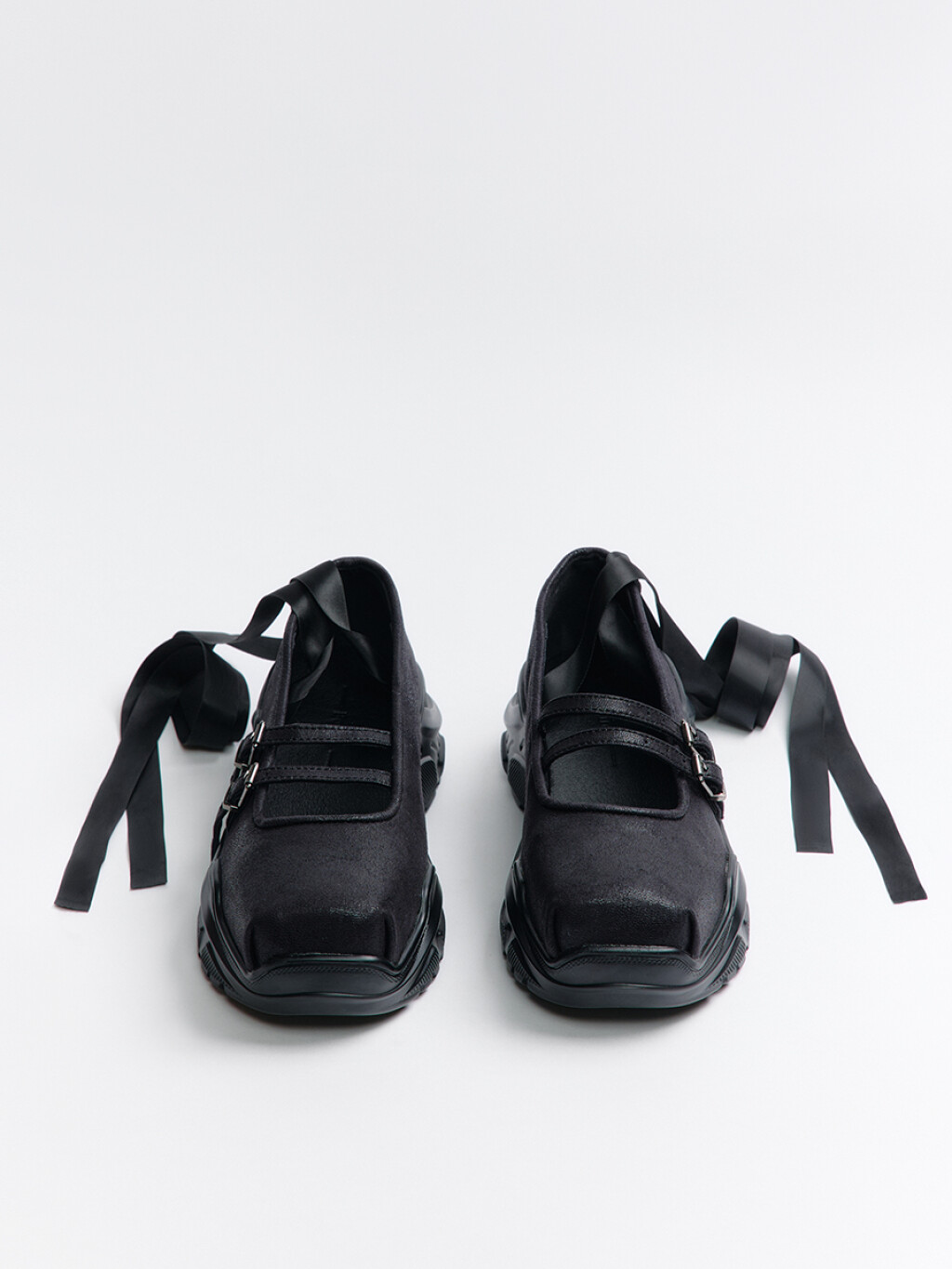 Туфли мэри джейн с лентами на щиколотке - цвет черный - 2