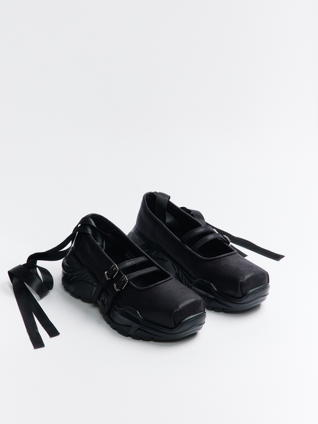 Туфли мэри джейн с лентами на щиколотке - цвет черный - 3
